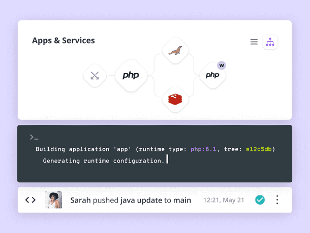PHP hosting on Upsun: deploy with Git-driven environments | Upsun